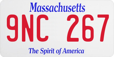 MA license plate 9NC267