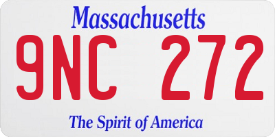 MA license plate 9NC272