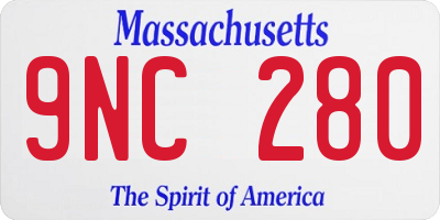 MA license plate 9NC280