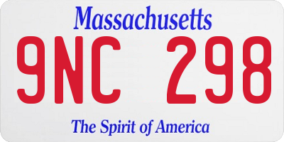 MA license plate 9NC298