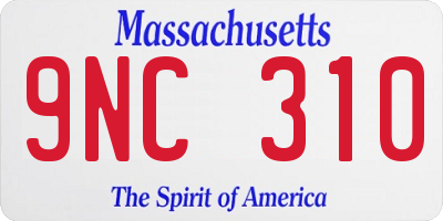 MA license plate 9NC310