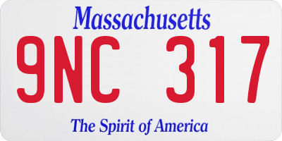 MA license plate 9NC317