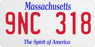 MA license plate 9NC318