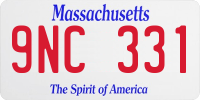 MA license plate 9NC331
