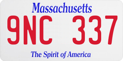 MA license plate 9NC337
