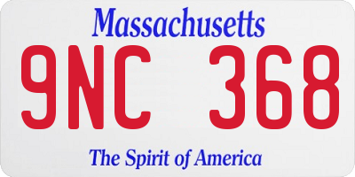 MA license plate 9NC368