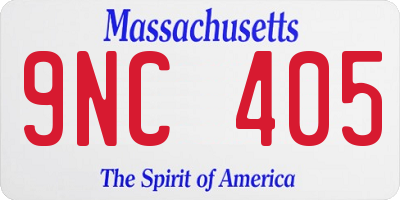 MA license plate 9NC405