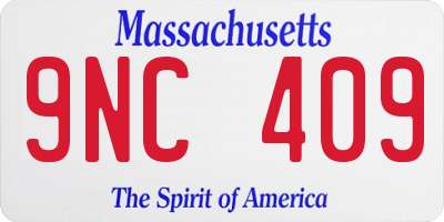 MA license plate 9NC409