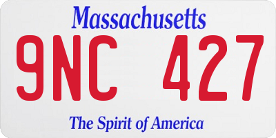 MA license plate 9NC427