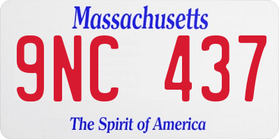 MA license plate 9NC437