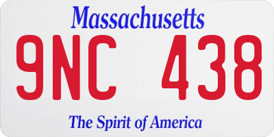 MA license plate 9NC438