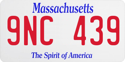 MA license plate 9NC439