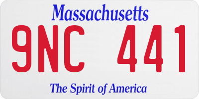 MA license plate 9NC441
