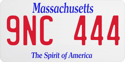 MA license plate 9NC444