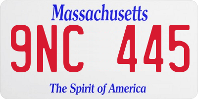 MA license plate 9NC445