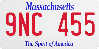 MA license plate 9NC455