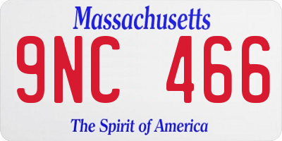 MA license plate 9NC466
