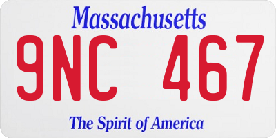 MA license plate 9NC467