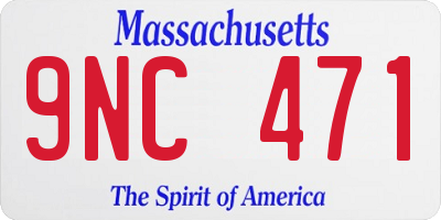 MA license plate 9NC471