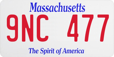 MA license plate 9NC477