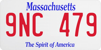 MA license plate 9NC479