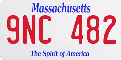 MA license plate 9NC482