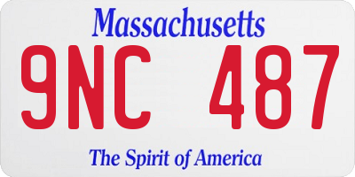 MA license plate 9NC487