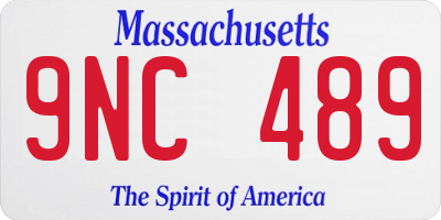 MA license plate 9NC489