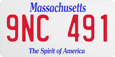 MA license plate 9NC491