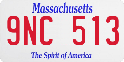MA license plate 9NC513