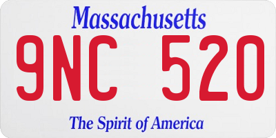 MA license plate 9NC520