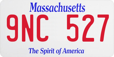 MA license plate 9NC527
