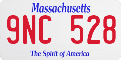 MA license plate 9NC528