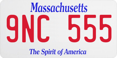 MA license plate 9NC555