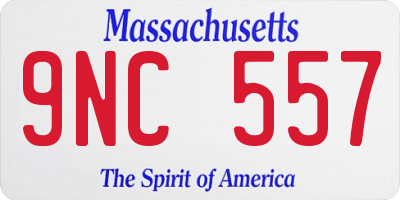 MA license plate 9NC557