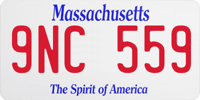 MA license plate 9NC559