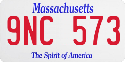 MA license plate 9NC573
