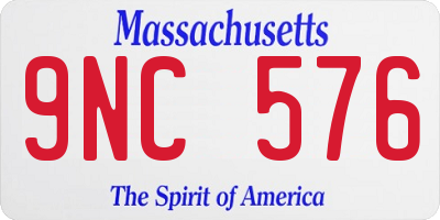 MA license plate 9NC576