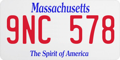 MA license plate 9NC578