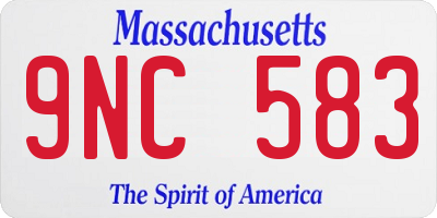MA license plate 9NC583
