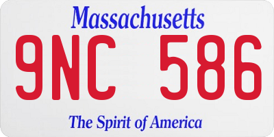 MA license plate 9NC586