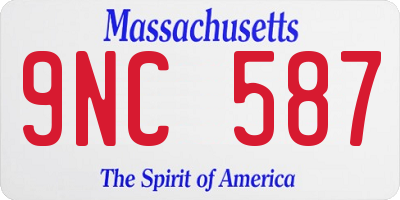 MA license plate 9NC587