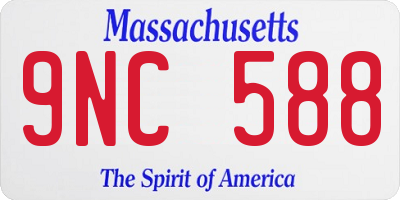 MA license plate 9NC588