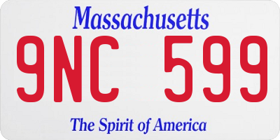 MA license plate 9NC599