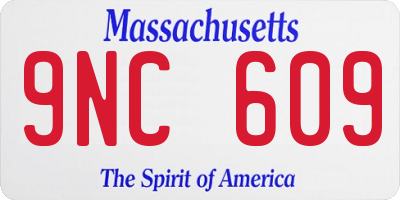 MA license plate 9NC609