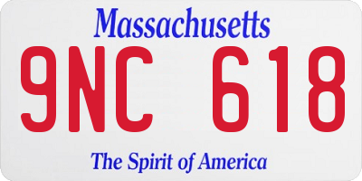 MA license plate 9NC618