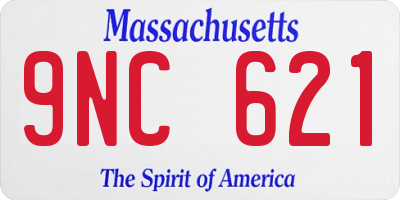 MA license plate 9NC621