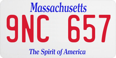 MA license plate 9NC657