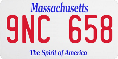MA license plate 9NC658