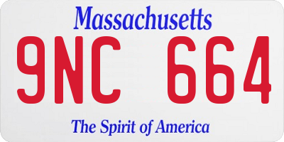 MA license plate 9NC664